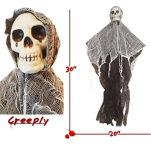 Halloween Decorations Hanging The Skull, The Ghost Door-Hanger Hanging Skull Horror Pack Of 3 2 Halloween Decorations Hanging The Skull, The Ghost Door-Hanger Hanging Skull Horror Pack Of 3 - Image 2