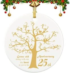 50 Years Anniversary Ornament, 2023 Christmas Hanging Ornament, 50th Years Couple Gifts For Wedding Anniversary, 50thHusband&Wife Married Decoration, 2023 Couple Christmas Ceramic Ornament With Ribbon -Department 56 Shop 51ZYz6RvxL. AC 1