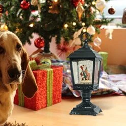 Eldnacele Christmas Musical Snow Globe Lantern Santa With 6H Timer, USB/Battery Operated Lighted Water Glittering Lantern For Adults And Kids Christmas Table Centerpiece Decoration -Department 56 Shop 51ZidXs3sBL