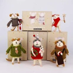 B & D Combined Inc. Handmade Wool Mice Family Sets Christmas Tree Needle Felting Ornaments For Home Holiday Christmas Hanging Decorations…… 11 B & D Combined Inc. Handmade Wool Mice Family Sets Christmas Tree Needle Felting Ornaments For Home Holiday Christmas Hanging Decorations…… -Department 56 Shop 51ZpqHP60UL