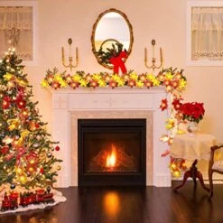 Christmas Lights, 20 Ft 40 LED Fall Leaves Garland With Lights, Waterproof Fall Lights Battery Operated With 8 Modes For Party Indoor Outdoor Thanksgiving Christmas Decorations Fall Decor -Department 56 Shop 51ZteG6zaxL