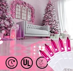 Pink Christmas String Lights, 100 Mini Fairy Lights Set, White Wire 20.6 Ft Traditional Valentines Easter Holiday Décor For Home, Christmas Tree, Bedroom, Patio, Wedding, Indoor Outdoor Decoration 13 Pink Christmas String Lights, 100 Mini Fairy Lights Set, White Wire 20.6 Ft Traditional Valentines Easter Holiday Décor For Home, Christmas Tree, Bedroom, Patio, Wedding, Indoor Outdoor Decoration -Department 56 Shop 51a7nBwC4zL