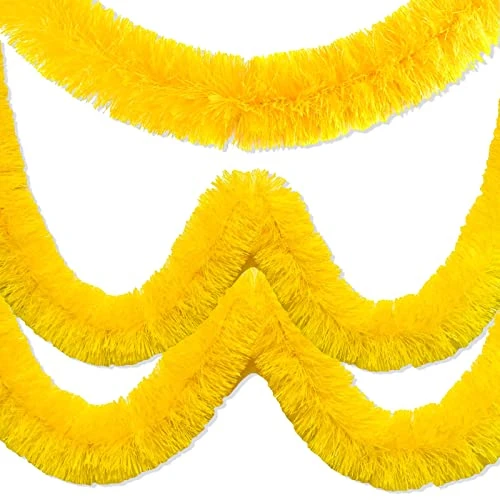 50 Feet Christmas Foil Fringe Garland Metallic Tassle Banner Wall Hanging Tinsel Streamers Backdrop For Parade Floats, Wedding, Birthday, Halloween, Xmas Tree Party Decorations(2" X 50', Yellow) 1 50 Feet Christmas Foil Fringe Garland Metallic Tassle Banner Wall Hanging Tinsel Streamers Backdrop For Parade Floats, Wedding, Birthday, Halloween, Xmas Tree Party Decorations(2" X 50', Yellow)