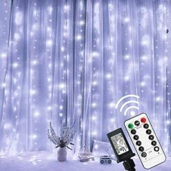 Twinkle Star, 6 Inches Indoor Outdoor, LED String Light With Remote Control Timer For Christmas Wedding Party Home Garden Bedroom Decoration, White