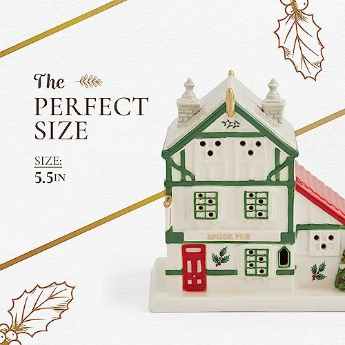 Spode – Christmas Tree Christmas Village Public House-LED-5 Inch X 5.5 Inch Figurine 6 Spode – Christmas Tree Christmas Village Public House-LED-5 Inch X 5.5 Inch Figurine - Image 6