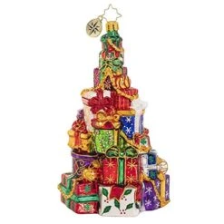 Christopher Radko Hand-Crafted European Glass Christmas Decorative Figural Ornament, Abounding Presents