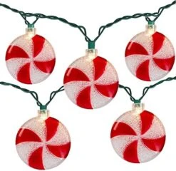 Romasaty Candy String Lights, 8.5Ft Sugar Peppermints Candy Lights With 10 Bulbs For Outdoor & Indoor Christmas Party Tree Decoration Lights -Department 56 Shop 51akxIFTlXL. AC