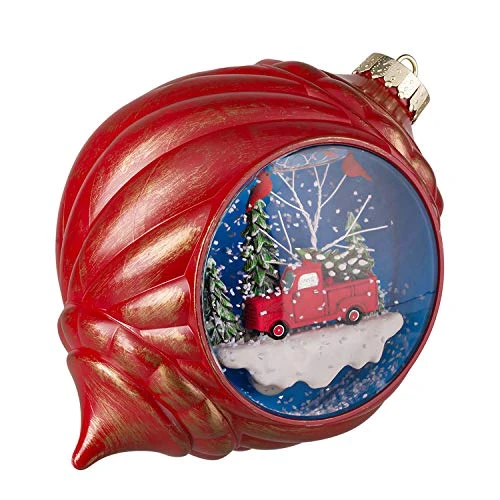 Haute Decor Snowburst 5.5 Inch Pre-Lit Animated Christmas Ornament Snow Globe With Built-in Timer, Warm White LED And Pulsing Snow Swirls 3 Haute Decor Snowburst 5.5 Inch Pre-Lit Animated Christmas Ornament Snow Globe With Built-in Timer, Warm White LED And Pulsing Snow Swirls - Image 3