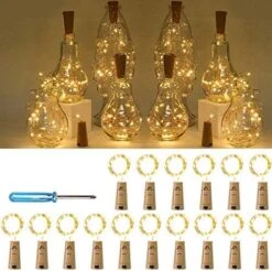 GLODD Wine Bottle Lights, 16 Packs Of LED Copper Wire Light Battery Operated Colourful Fairy String Light For DIY Bottles, Weddings, Christmas, Halloween 20 LEDs Decorative Cork Lights(78Inches Wire) -Department 56 Shop 51b93uXlK9L. AC