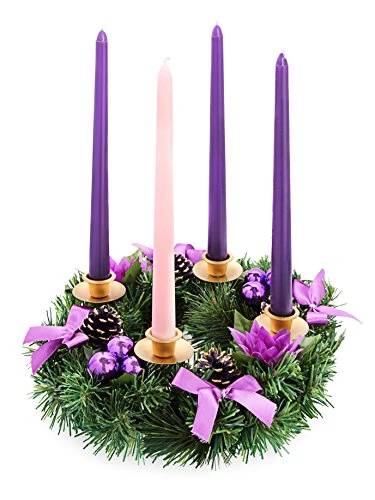 Purple Ribbon Christmas Advent Wreath - For Advent Calendar Season Candle Holder –Centerpiece Décor – Advent Candle Holder And X-mas Candles Decorations 3 Purple Ribbon Christmas Advent Wreath - For Advent Calendar Season Candle Holder –Centerpiece Décor – Advent Candle Holder And X-mas Candles Decorations - Image 3