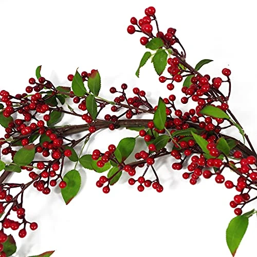 Leaf Design UK Artificial Christmas Wreaths & Garlands, Red Berry Natural Garland, 150cm 2 Leaf Design UK Artificial Christmas Wreaths & Garlands, Red Berry Natural Garland, 150cm - Image 2