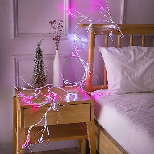 Dolunvo Birch Garland With Heart-Shaped Lights 6FT 54 LED Battery Operated, Lighted Twig Vine With Timer For Valentines Day Decor Christmas Home Fireplace Decoration Indoor Outdoor Use 1 Dolunvo Birch Garland With Heart-Shaped Lights 6FT 54 LED Battery Operated, Lighted Twig Vine With Timer For Valentines Day Decor Christmas Home Fireplace Decoration Indoor Outdoor Use