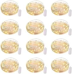 Brightown 12 Pack Led Fairy Lights Battery Operated String Lights Waterproof Silver Wire 7 Feet 20 Led Firefly Starry Moon Lights For DIY Wedding Party Bedroom Patio Christmas -Department 56 Shop 51c1qtmNJ8L. AC