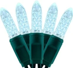 YULETIME Cool White One-Piece Faceted LED Christmas Lights, Total 48 Feet 140 Count 2 Strands 24ft 70ct Waterproof String Light (Cool White) -Department 56 Shop 51cAGGz akL. AC