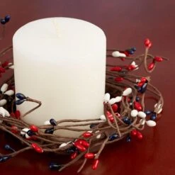 Artificial Red Pip Berry Candle Rings – Pack Of 6 Red Christmas Berry Farmhouse Home Decor For Centerpiece Decorations And Small Wreaths (Size: 7" Diam) -Department 56 Shop 51cHdDmrrL. AC