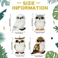 4 Pieces Plush Animal Christmas Ornaments Woodland Furry Animal Ornaments Faux Fur Animal Ornaments Christmas Hanging Ornament For Christmas Tree Home Wall Holiday Party Decorations (Owl Style) -Department 56 Shop 51cVugSS45L