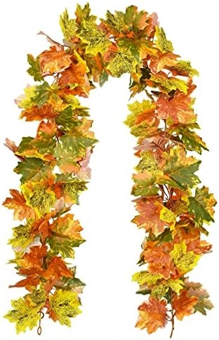 Lvydec 2 Pack Fall Maple Garland - 5.9ft/Piece Artificial Fall Foliage Garland Colorful Autumn Decor For Home Wedding Party (Mixed Color) 14 Lvydec 2 Pack Fall Maple Garland - 5.9ft/Piece Artificial Fall Foliage Garland Colorful Autumn Decor For Home Wedding Party (Mixed Color) - Image 14