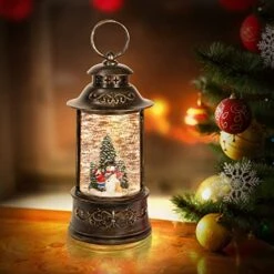 Christmas Snow Globe Lantern Musical,6H Timer Cylinder Glitter Snow Globe,Bronze Snow Globes Christmas With Music Box Including 8 Songs,Lantern With Xmas Tree Snowman Decor 7 Christmas Snow Globe Lantern Musical,6H Timer Cylinder Glitter Snow Globe,Bronze Snow Globes Christmas With Music Box Including 8 Songs,Lantern With Xmas Tree Snowman Decor -Department 56 Shop 51cjsGlfB3L