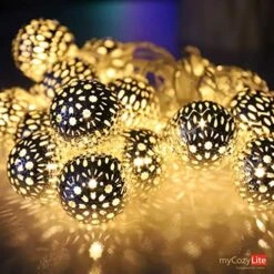 Moroccan String Lights Gold Plug In 20 LED Globe String Lights For Wedding Party, Home Decor, Classroom, Birthday, Christmas, Indoor Outdoor, Metal Orbs, 8 Functions, Timer, Connectable, 10 Ft -Department 56 Shop 51cygJyLZ8L. AC