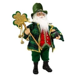 Kurt S. Adler 18" Kringle Klaus Irish Santa With Staff Figure