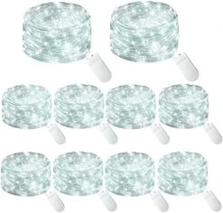 10 Pack Pastel Fairy Lights Battery Operated String Lights With 30 LEDs 10Feet/3M Silver Wire Starry Light For Party Christmas Costume Wedding Easter Table Decor(Rainbow) -Department 56 Shop 51dUBrM1beL. AC