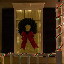 9' Red And Green Garland Lights On Green Wire – Garland Outdoor Lights Garland Christmas Outdoor Lights, Garland String Lights (9 Ft, 300 Lights, Red/Green Lights On Green Wire) -Department 56 Shop 51djWYFMQML