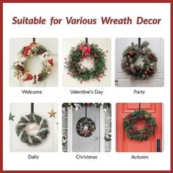 Meluke Over The Door Hooks With 2 Wreath Hangers And Storage Basket, 15'' Door Wreath Hook, Multifunctional Over The Door Organizer Storage Coat Hooks For Front Door,Bathroom,Bedroom 9 Meluke Over The Door Hooks With 2 Wreath Hangers And Storage Basket, 15'' Door Wreath Hook, Multifunctional Over The Door Organizer Storage Coat Hooks For Front Door,Bathroom,Bedroom -Department 56 Shop 51dkSssPy5L