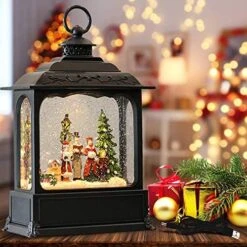 Wondise Christmas Muscal Snow Globe With Timer, USB Plug-in & Battery Operated Spinning Water Glitters Lighted Singing Snow Globe Lantern For Christmas Decorations(Santa) -Department 56 Shop 51dyDfswVL. AC