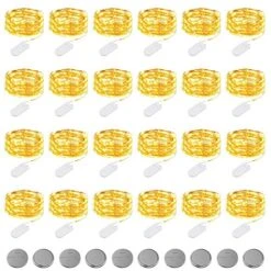 24 Pack Fairy Lights, KOMAKE 7ft 20LED Fairy String Lights Battery Operated Jar Lights, Christmas Lights Silver Coated Copper Wire Lights Firefly Starry Lights For DIY Decor, Wedding, Party, Christmas