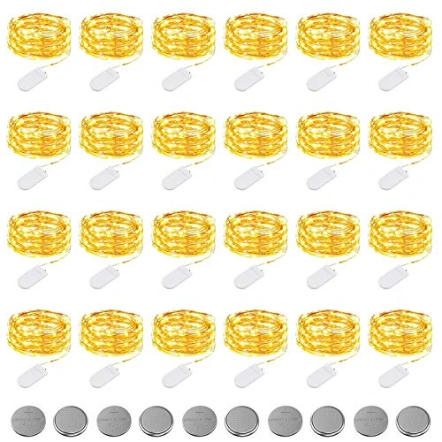 24 Pack Fairy Lights, KOMAKE 7ft 20LED Fairy String Lights Battery Operated Jar Lights, Christmas Lights Silver Coated Copper Wire Lights Firefly Starry Lights For DIY Decor, Wedding, Party, Christmas 1 24 Pack Fairy Lights, KOMAKE 7ft 20LED Fairy String Lights Battery Operated Jar Lights, Christmas Lights Silver Coated Copper Wire Lights Firefly Starry Lights For DIY Decor, Wedding, Party, Christmas