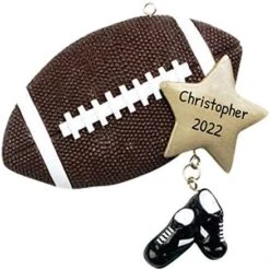 Personalized Football Ornament - Sports Ornaments For Christmas Tree, NCAA Football Ornaments, Football Christmas Ornament, Football Coach Gifts - Football Banner - Free Customization -Department 56 Shop 51eDTvR7YL. AC