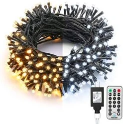 Brizled Christmas Lights, 65.67ft 200 LED Color Changing Tree Lights 11-Function Warm White & Multicolor Christmas Lights, Connectable 24V Safe Adapter Remote Decorative Lights String For Xmas Party -Department 56 Shop 51eHQYptuDL. AC