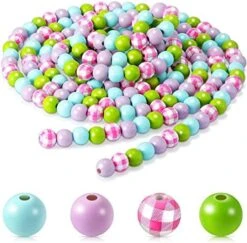 Wooden Bead Garland 108 Inch Tiered Tray Decor Buffalo Plaid Wood Bead Boho Garland Farmhouse Rustic Bead With Rope Wreath For Mantel Wall Hanging Home Decor (Black And White) -Department 56 Shop 51eHdZkV4IL. AC