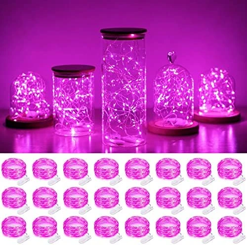 SmilingTown Starry Fairy String Lights 24 Pack 20 LED/Strand 7.2ft Firefly Copper Wire Lights Battery Powered Lights For Wedding Party Table Centerpiece Halloween Christmas Decorations (Cool White) 9 SmilingTown Starry Fairy String Lights 24 Pack 20 LED/Strand 7.2ft Firefly Copper Wire Lights Battery Powered Lights For Wedding Party Table Centerpiece Halloween Christmas Decorations (Cool White) - Image 9