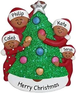 Personalized Family Ornament 2022 - Family Of 6 Christmas Ornament 2022 - Black Family Decorating Christmas Tree Ornament Family Of 6 Christmas Tree Decor 2022 - Free Customization -Department 56 Shop 51eWTLQiKfL. AC