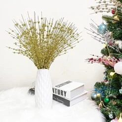 RIFNY 45 Packs Christmas Artificial Green Pine Needles 10 Inch Christmas Floral Picks Artificial Pine Branches For DIY Garland Wreath Crafts Christmas Tree Gift Wrap Home Garden Decoration -Department 56 Shop 51eZOvWDGTL. AC