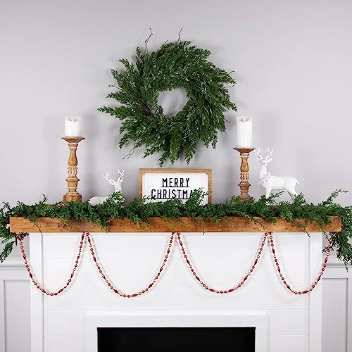 Northlight 9' Shiny And Matte Red And Gold Beaded Christmas Garland, Unlit 2 Northlight 9' Shiny And Matte Red And Gold Beaded Christmas Garland, Unlit - Image 2