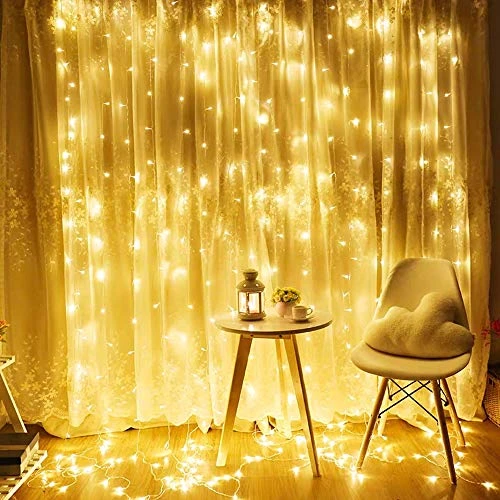 LIIDA 300 Curtain Lights Window Twinkle Lights 9.8 X 9.8ft Icicle String Lights With 8 Modes For Holiday Party Background Wall Wedding Decorations (Warm White) 3 LIIDA 300 Curtain Lights Window Twinkle Lights 9.8 X 9.8ft Icicle String Lights With 8 Modes For Holiday Party Background Wall Wedding Decorations (Warm White) - Image 3