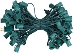 C9 Light Strand 100 FT For E17-12" Spacing, Outdoor String Light Christmas Stringer With 100 Sockets For Patio, Green Wire -Department 56 Shop 51epqtNoScL. AC