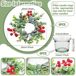 Sumind Christmas Candle Rings Votive Candle Holders Artificial Red Berries Mini Rings Wreaths For Candles Christmas Candle Holder Candle Wreaths Rings Christmas Decorations (Red,18 Pieces) 9 Sumind Christmas Candle Rings Votive Candle Holders Artificial Red Berries Mini Rings Wreaths For Candles Christmas Candle Holder Candle Wreaths Rings Christmas Decorations (Red,18 Pieces) -Department 56 Shop 51ertr4O8VL