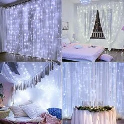 Fiee Fairy Curtain Lights,304 LED 9.8ftX9.8ft 30V 8Modes Safety Window Lights With Memory For Home Wedding Christmas Party Family Patio Lawn Garden Bedroom Outdoor Indoor Wall Decorations(Cool White) -Department 56 Shop 51ez1iCpr2L