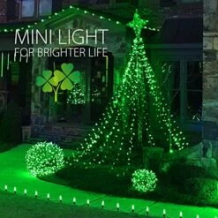 Minetom St. Patrick's Day Mini String Lights, 100 Count 27 Feet Detachable Incandescent Bulb Waterproof Green Fairy Lights Plug In For Indoor Outdoor Party Patio Christmas Decoration, Green Wire -Department 56 Shop 51f4LiSFNfL