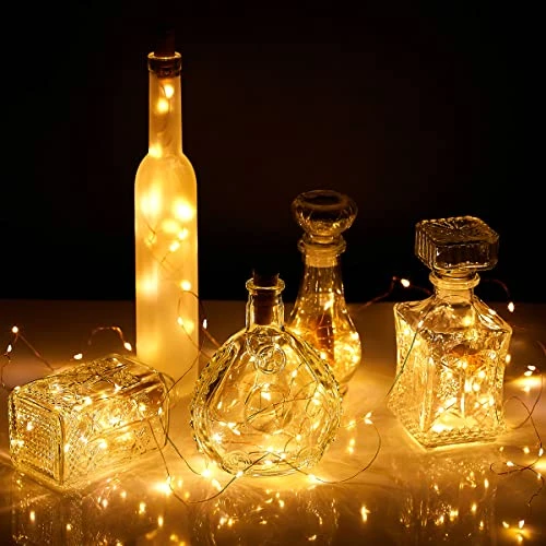 Ariceleo Wine Bottles String Lights, 24 Packs Micro Artificial Cork Copper Wire Starry Fairy Lights, Battery Operated Lights For Bedroom, Parties, Wedding, Decoration(24 Packs 2m/7.2ft Warm White) 4 Ariceleo Wine Bottles String Lights, 24 Packs Micro Artificial Cork Copper Wire Starry Fairy Lights, Battery Operated Lights For Bedroom, Parties, Wedding, Decoration(24 Packs 2m/7.2ft Warm White) - Image 4