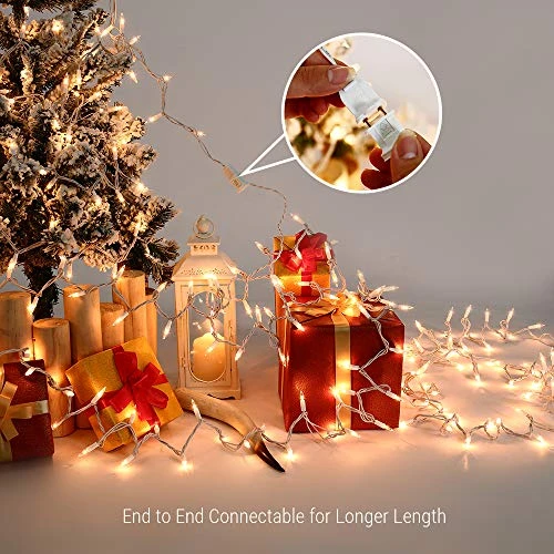 Brizled Clear Christmas Lights, 300 Count 69.6ft Incandescent White Lights String, Connectable 120V UL Certified Indoor/Outdoor White Light On White Wire For Room, Birthday, Wedding, Party, Warm White 3 Brizled Clear Christmas Lights, 300 Count 69.6ft Incandescent White Lights String, Connectable 120V UL Certified Indoor/Outdoor White Light On White Wire For Room, Birthday, Wedding, Party, Warm White - Image 3