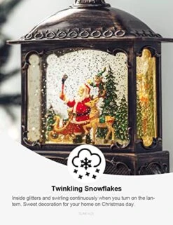 Musical Christmas Snow Globe, Santa Claus Reindeer Christmas Tree Scene Decorations With Timer Swirling Singing Water Glittering Water Lantern, USB/Battery 8 Musical Christmas Snow Globe, Santa Claus Reindeer Christmas Tree Scene Decorations With Timer Swirling Singing Water Glittering Water Lantern, USB/Battery -Department 56 Shop 51fcVn1yzmL