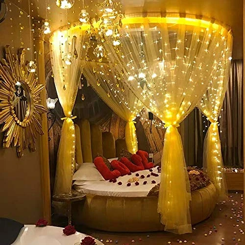 LIIDA 300 Curtain Lights Window Twinkle Lights 9.8 X 9.8ft Icicle String Lights With 8 Modes For Holiday Party Background Wall Wedding Decorations (Warm White) 2 LIIDA 300 Curtain Lights Window Twinkle Lights 9.8 X 9.8ft Icicle String Lights With 8 Modes For Holiday Party Background Wall Wedding Decorations (Warm White) - Image 2