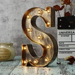 Retro Led Marquee Letter Lights - Industrial, Vintage Style Light Up Letters Alphabet Sign For Cafe Wedding Birthday Party Christmas Lamp Home Bar Initials Decor - E -Department 56 Shop 51fyFby01EL. AC