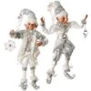 RAZ Imports 16" Silver & White Posable Elves -Department 56 Shop 51fytrqr6aL