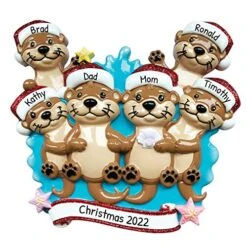 Personalized Family Ornament 2022 - Family Of 6 Christmas Ornament 2022 - Otter Christmas Ornament Family Of 6 Sea Otter Ornament Otter Ornaments For Christmas Tree - Free Customization