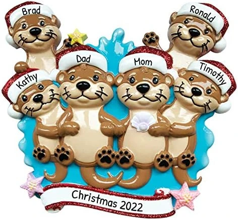 Personalized Family Ornament 2022 - Family Of 6 Christmas Ornament 2022 - Otter Christmas Ornament Family Of 6 Sea Otter Ornament Otter Ornaments For Christmas Tree - Free Customization 5 Personalized Family Ornament 2022 - Family Of 6 Christmas Ornament 2022 - Otter Christmas Ornament Family Of 6 Sea Otter Ornament Otter Ornaments For Christmas Tree - Free Customization - Image 5